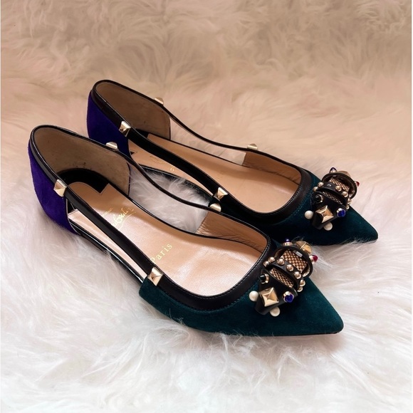 CHRISTIAN LOUBOUTIN Tudor Young Embellished Flats - Picture 5 of 9